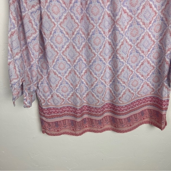 Artisan NY boho button pink tunic blouse medium - Picture 3 of 10